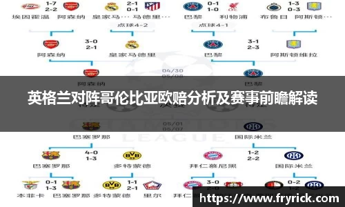 英格兰对阵哥伦比亚欧赔分析及赛事前瞻解读